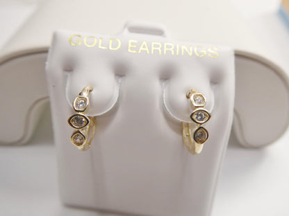 Real 10k Solid Yellow Gold Designer Earrings