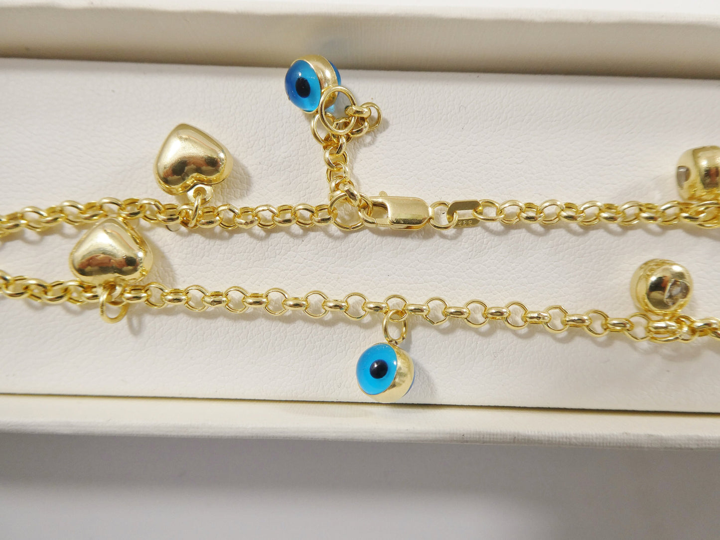 real 14k solid yellow gold 9 inch anklet bracelet