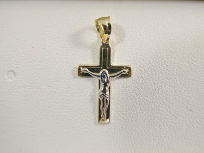 14k Real Solid Yellow Gold Small Cross Crucifix Pendent