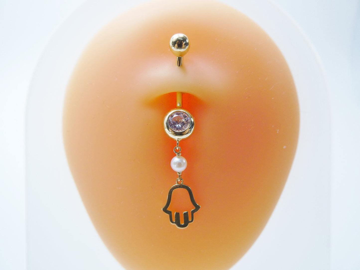 14k real solid yellow gold mother of pearl turtle belly button ring piercing