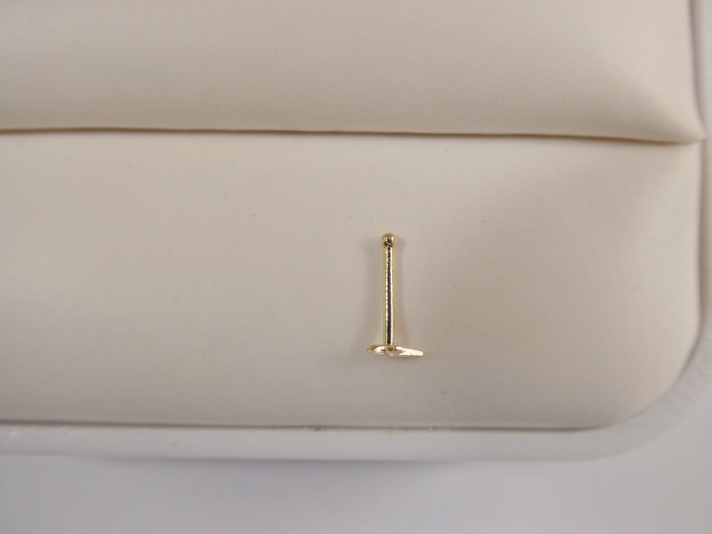 14k real solid yellow gold diamond cut cross nose ring
