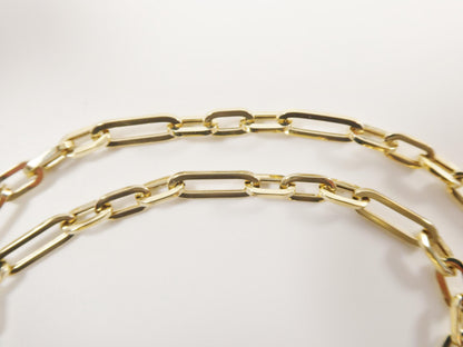Real 14k Solid Yellow Gold Design Paperclip 6.5/ 7/ Inch Bracelet