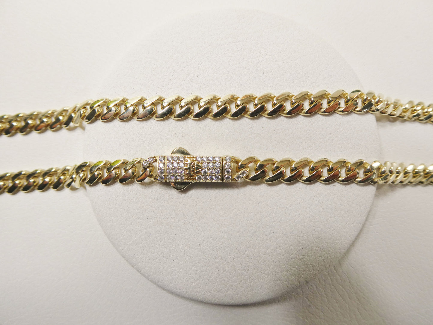 real 10k solid yellow gold 5mm Monaco necklace