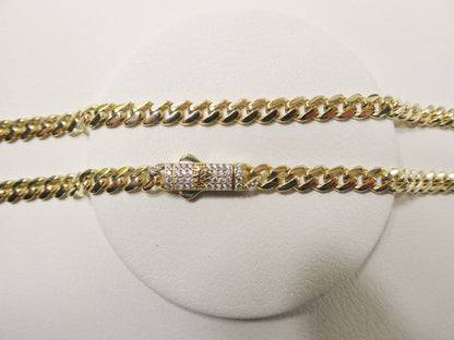 Real 10k Solid Yellow Gold 5mm Monaco Necklace