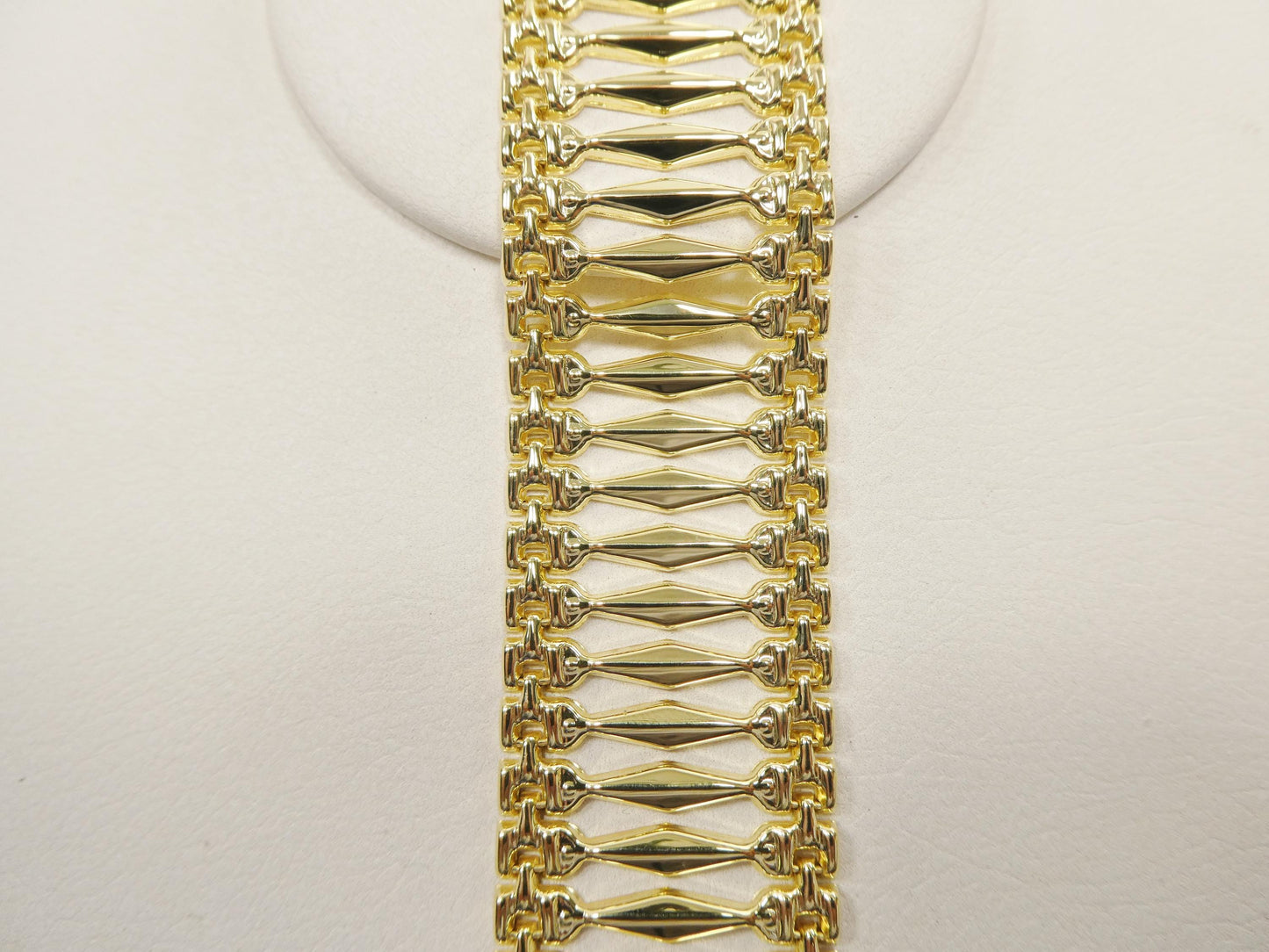 14k Gold Tone Cleopatra Bracelet: Sterling Silver Wide Band