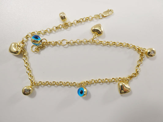 real 14k solid yellow gold 9 inch anklet bracelet