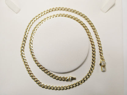 Real 10k Solid Yellow Gold 5mm Monaco Necklace