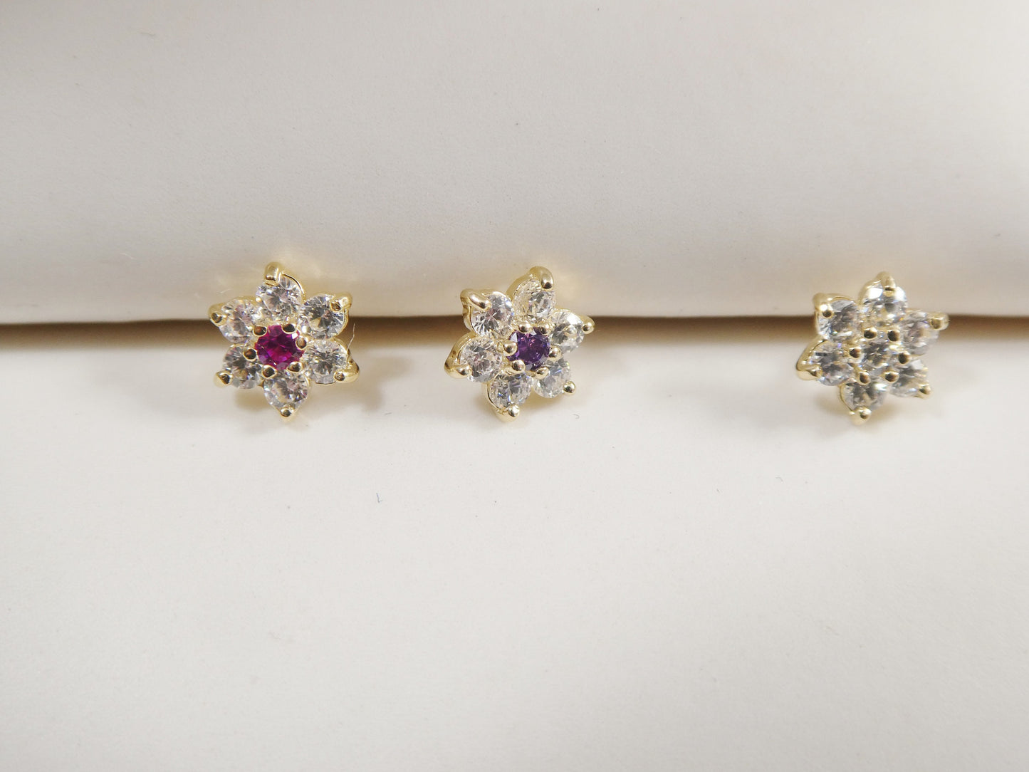 14k real solid yellow gold flower nose rings