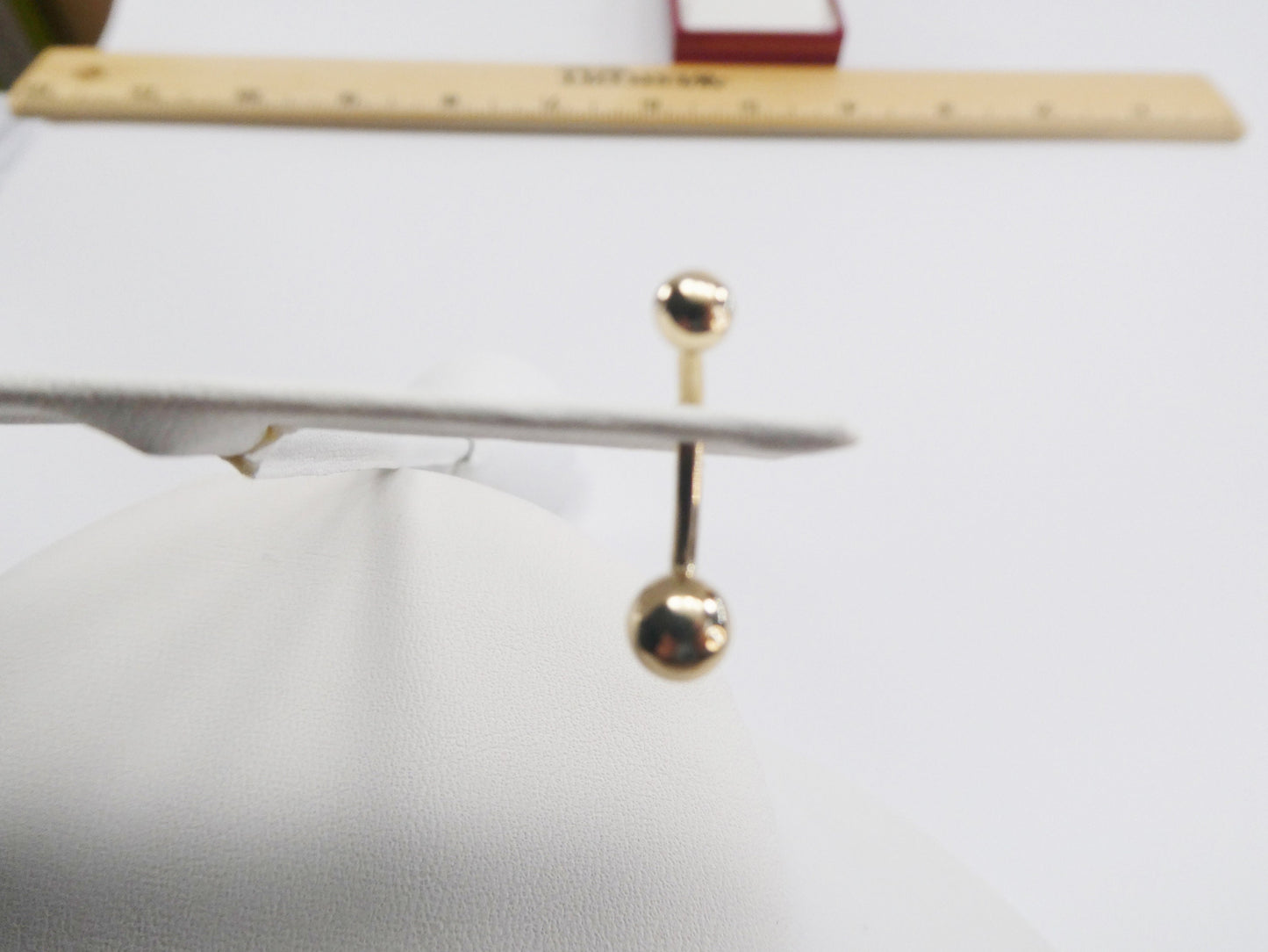 14k real solid yellow gold plain ball belly ring