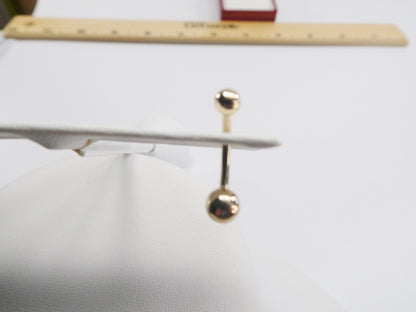 14k Real Solid Yellow Gold Plain Ball Belly Ring