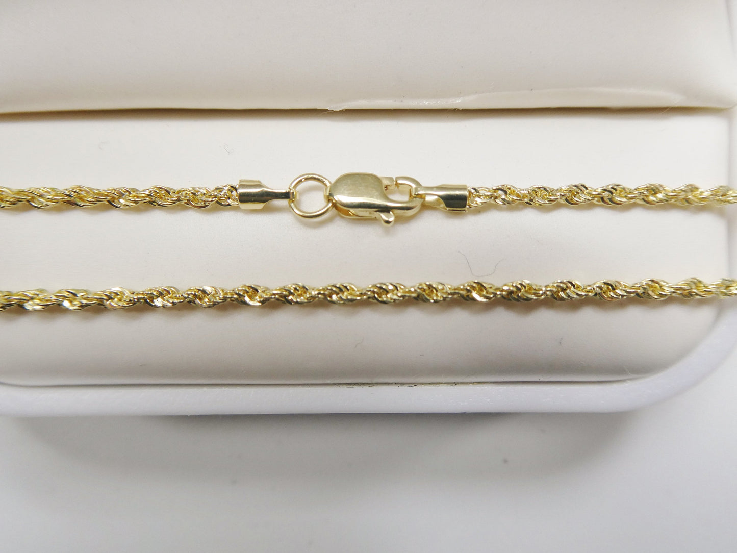 real 14k solid yellow gold rope chain women men necklace