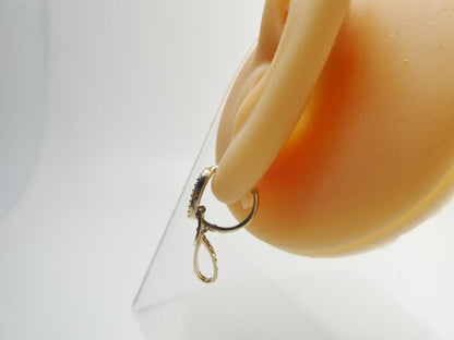 Real 10k Solid Yellow Gold Designer Teardrop Hoop Huggie Earrings