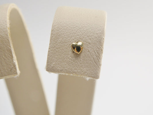 14k real solid yellow gold twist plain heart stud nose ring