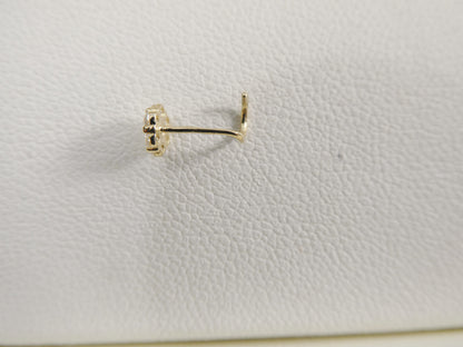 14k Real Solid Yellow Gold Flower Twist Nose Ring