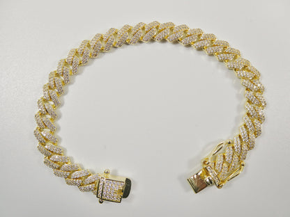 9mm 18k Yellow Gold Filled Monaco Bracelet Box Lock Clasp