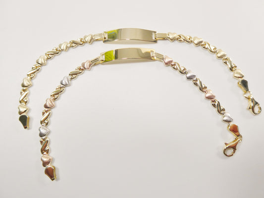 10k real solid yellow gold 6 inch baby id bracelet