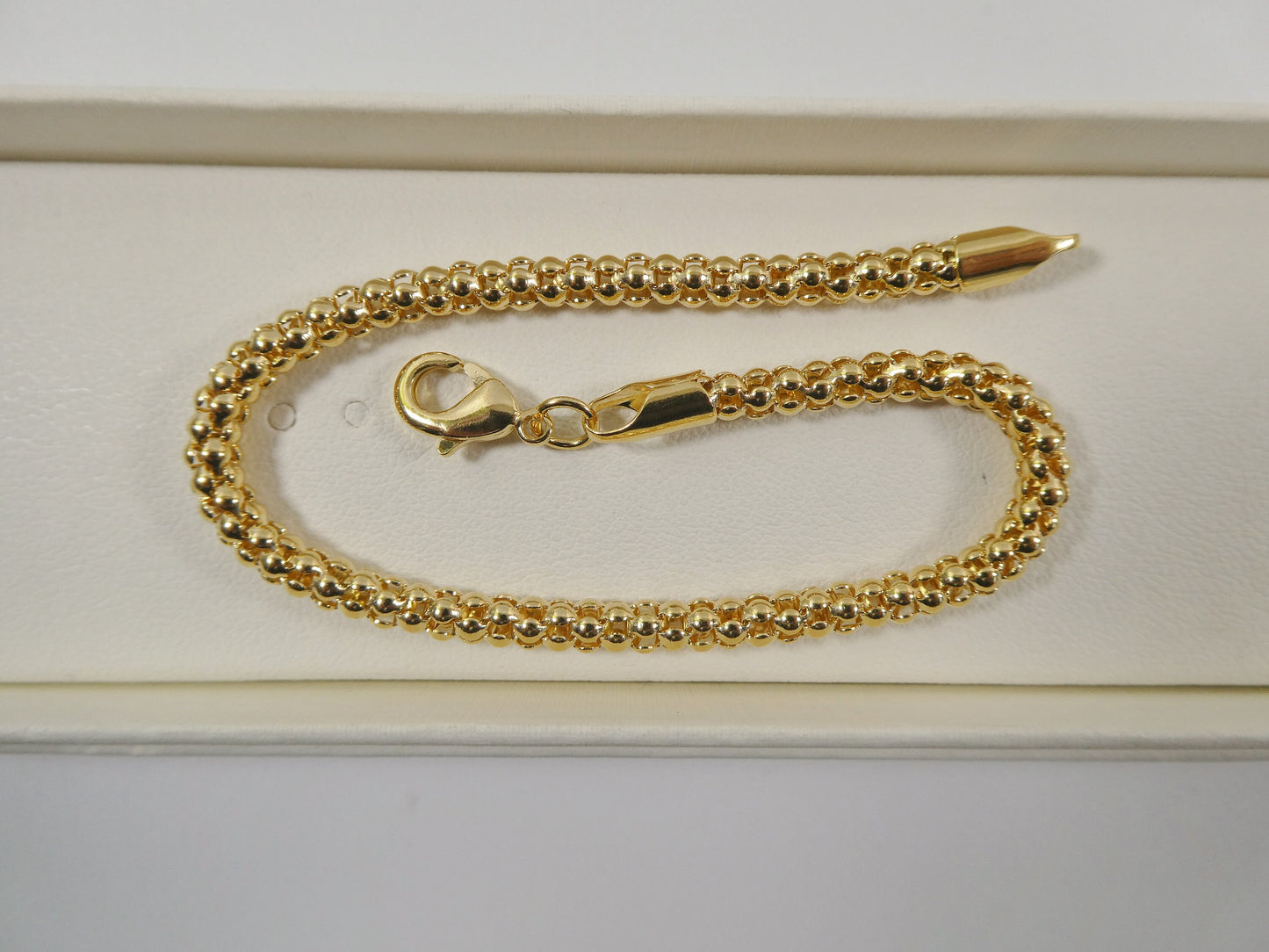7 inch popcorn style 18k gold filled ladies bracelet