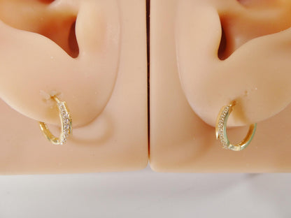10k Real Yellow Gold Design Huggies Hinged Hoop Earrings Daith