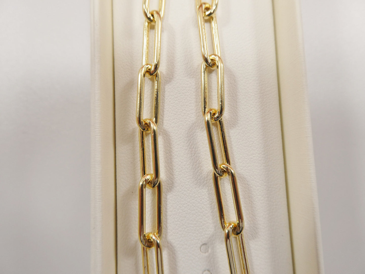 5mm 18k gold filled paper clip chain necklace 16"-18'-20"