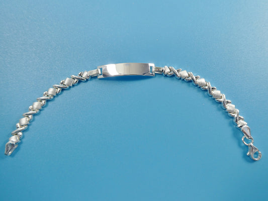 real 925 sterling silver 6 inch xoxo baby ID bracelet