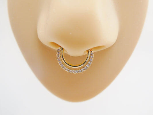 14k real solid yellow gold cartilage daith septum body ring piercing