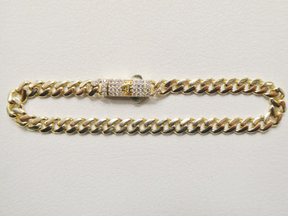 6.5 Inch Real 10k Solid Yellow Gold 5mm/7mm Monaco Bracelet