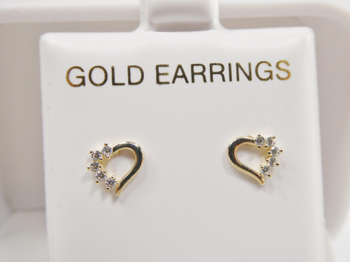 10k real solid gold heart micro fave setting push back earrings