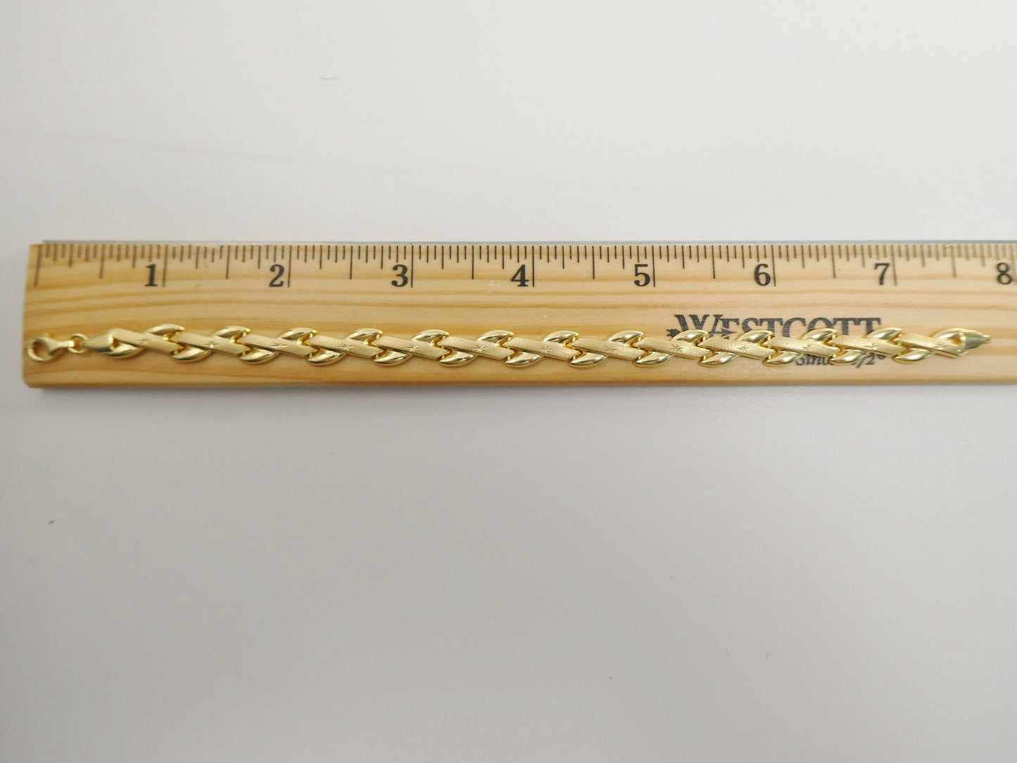 7.50 inch real 925 sterling silver xo style 14k gold tone finish