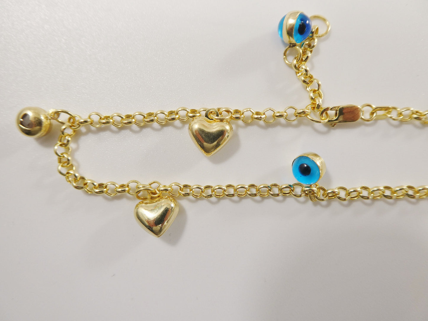 real 14k solid yellow gold 9 inch anklet bracelet