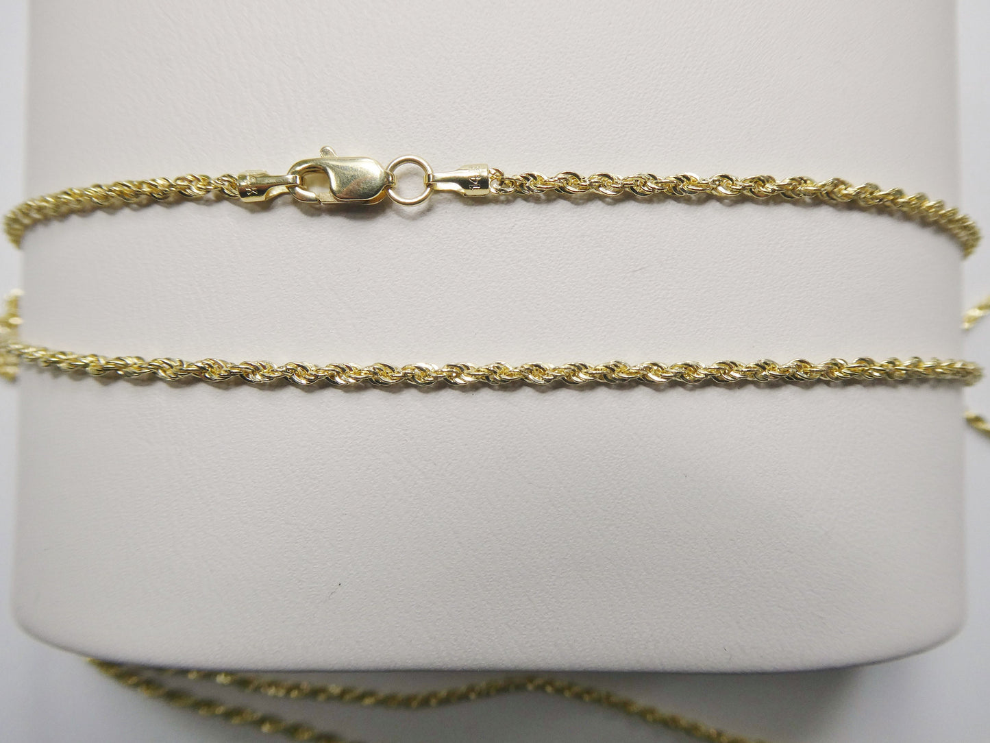 real 14k solid yellow gold rope chain women men necklace