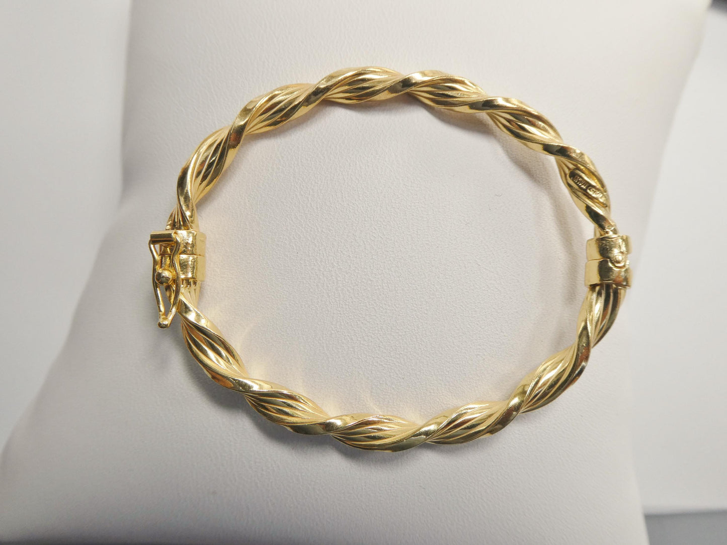 925 sterling silver baby children twist bangle bracelet yellow gold color finish