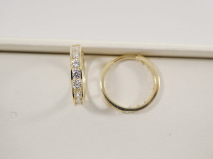 Real 10k Solid Yellow Gold Large Hoop Huggie Earrings