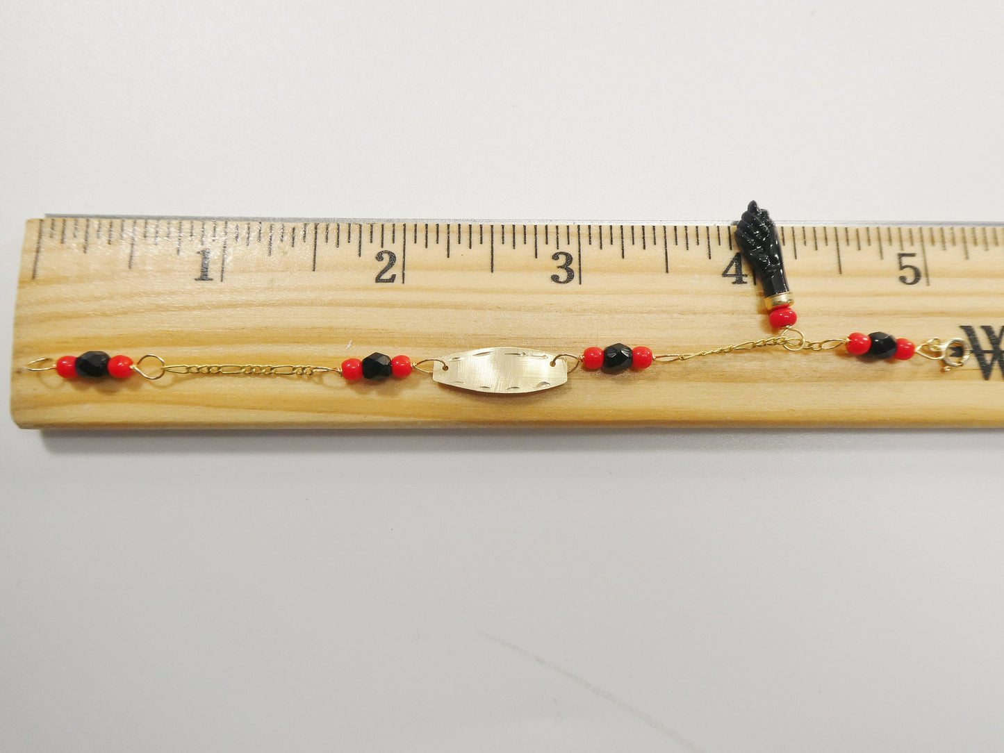 real 10k solid yellow gold 5 inch azabache boy girl baby bracelet