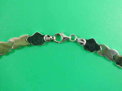 Sterling Silver XOXO Necklace Bracelet Set - 14k White Gold Tone