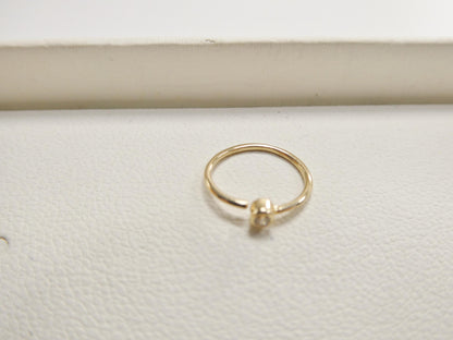 14k Real Solid Yellow Gold CZ Hoop Earring Cartilage Daith Ring Piercing