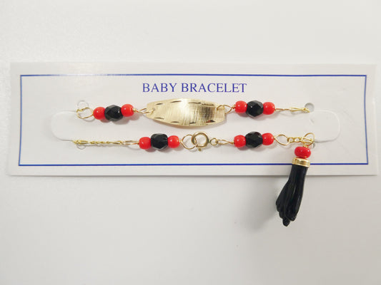 real 10k solid yellow gold 5 inch azabache boy girl baby bracelet