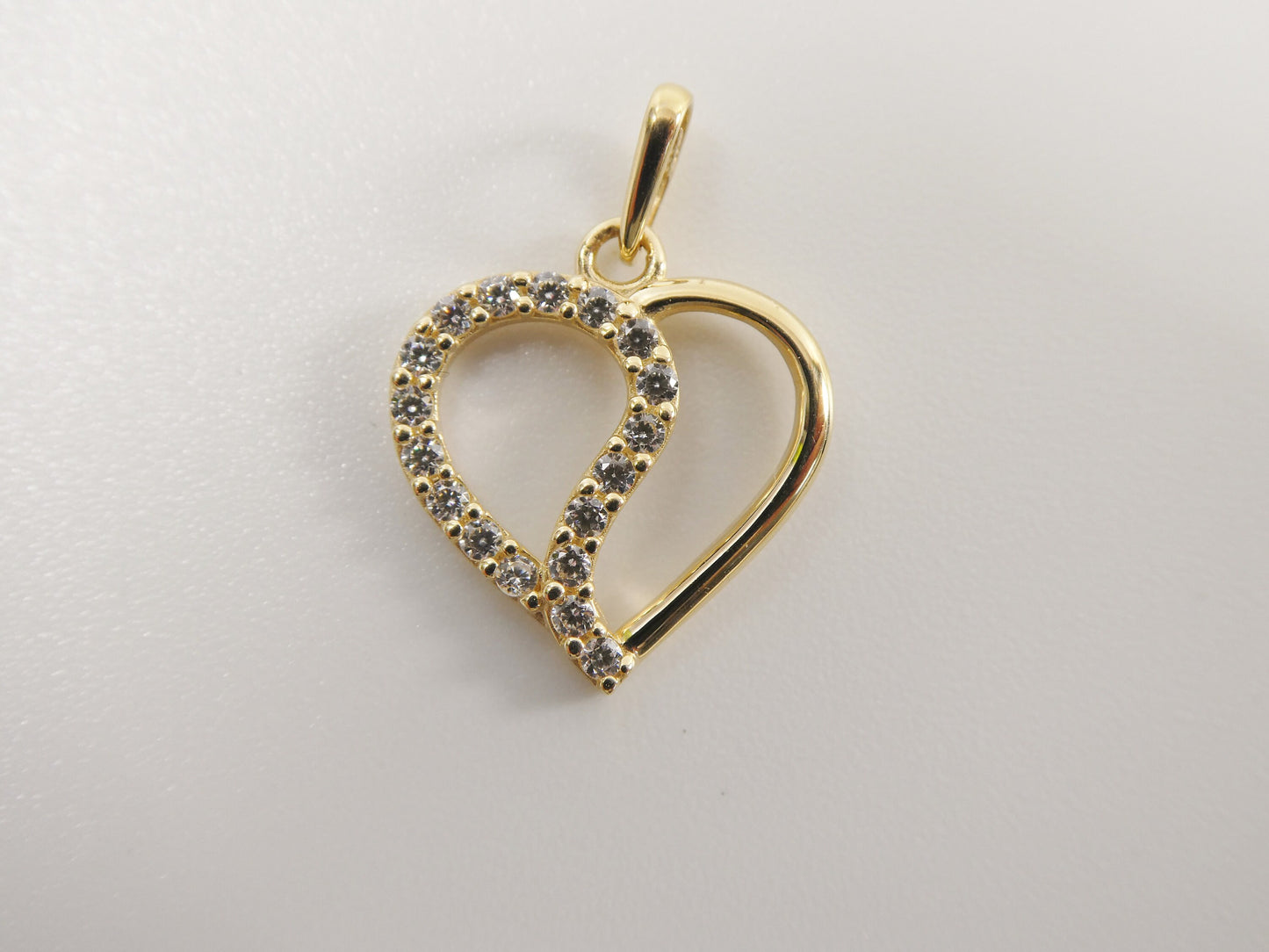 14k real solid yellow gold heart high polish charm pendent