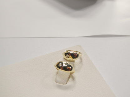 Real 10k Solid Yellow Gold Designer Polish Hoop Huggie Earrings