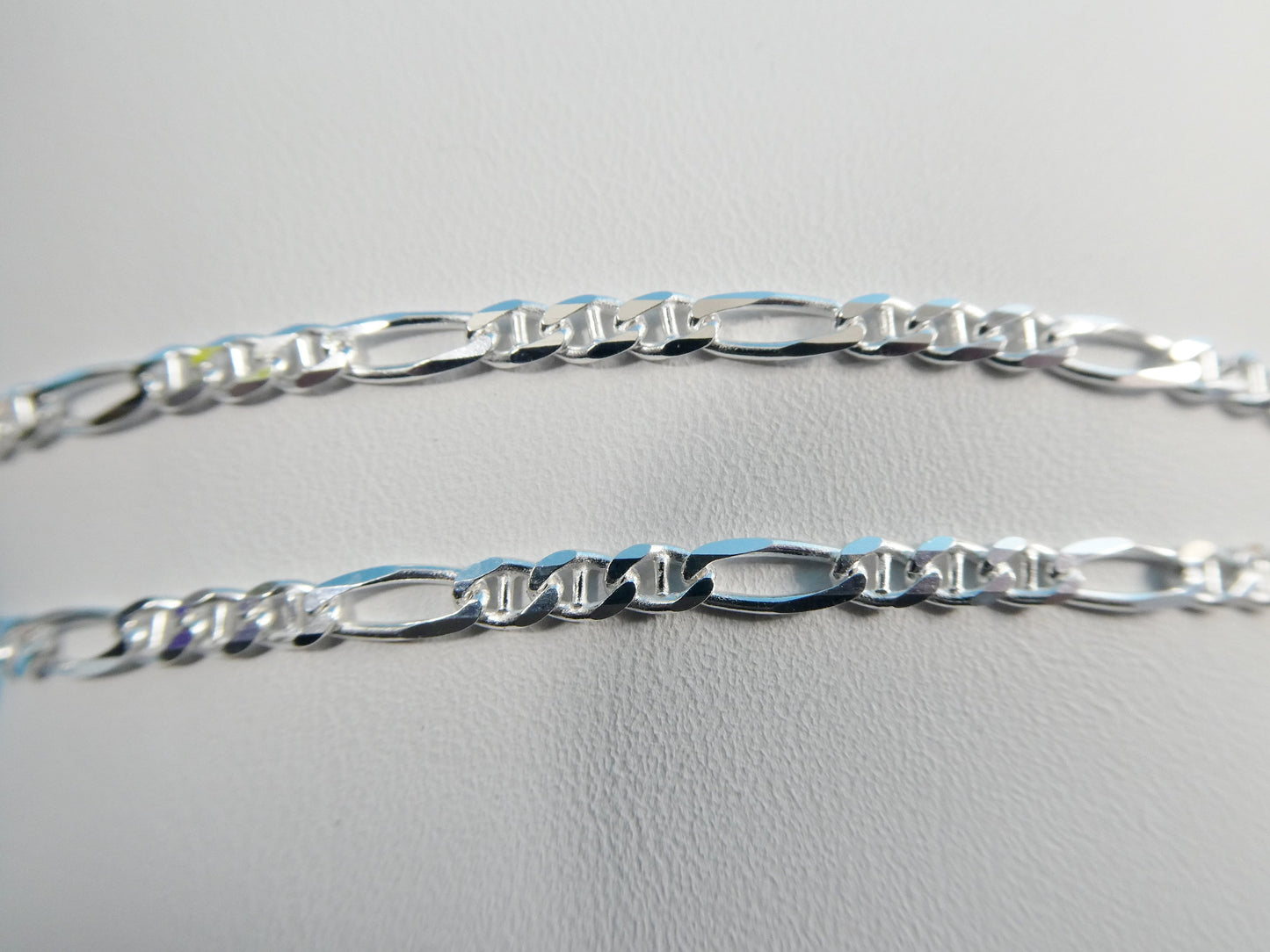 925 Sterling Silver 3MM Italian Figaro Chain Necklace