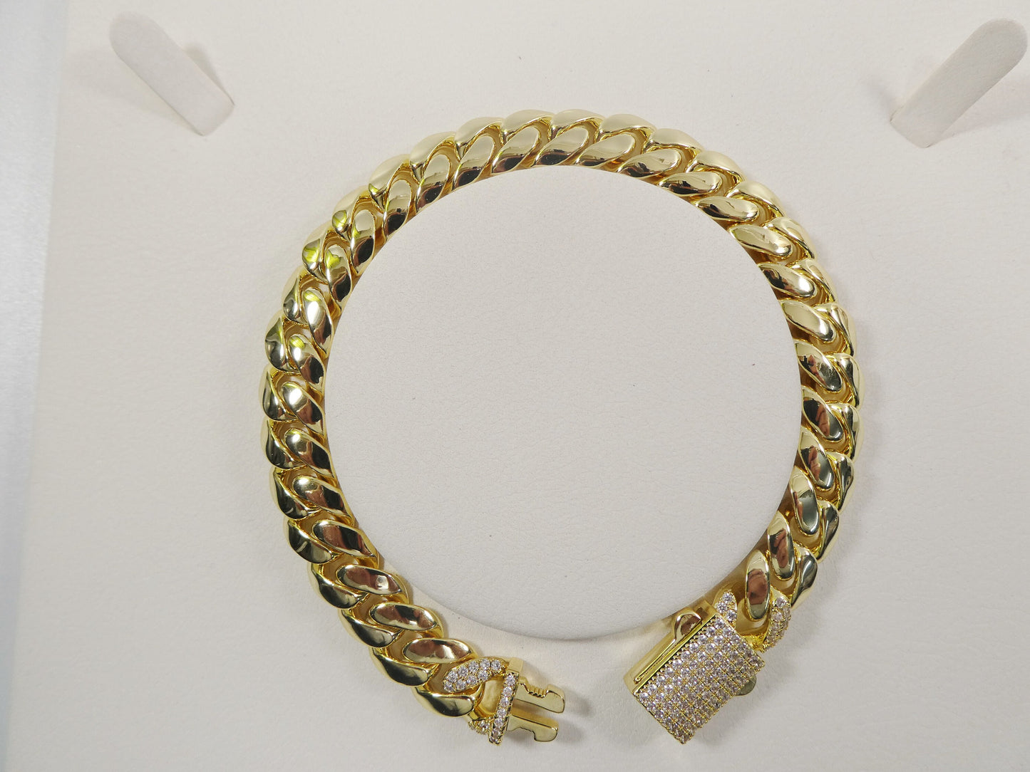 18k gold filled Monaco 10mm bracelet 7" 8" length