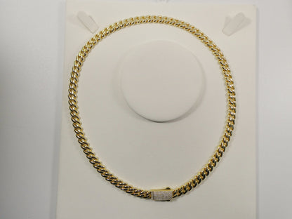 Real 925 Sterling Silver 7mm Solid Monaco Style 14k Yellow Gold Color Finish