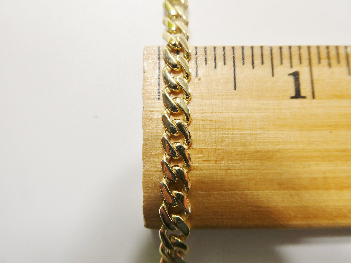 real 10k solid yellow gold 5mm Monaco 7 / 8 inch bracelet
