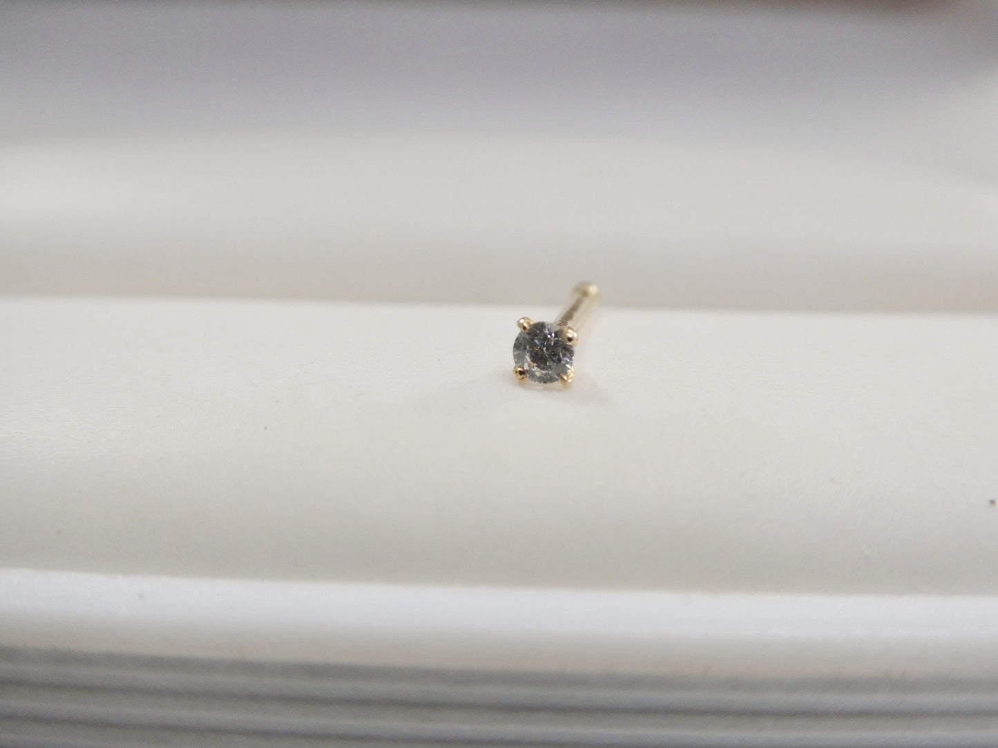 14k real solid yellow gold 2MM stud nose ring