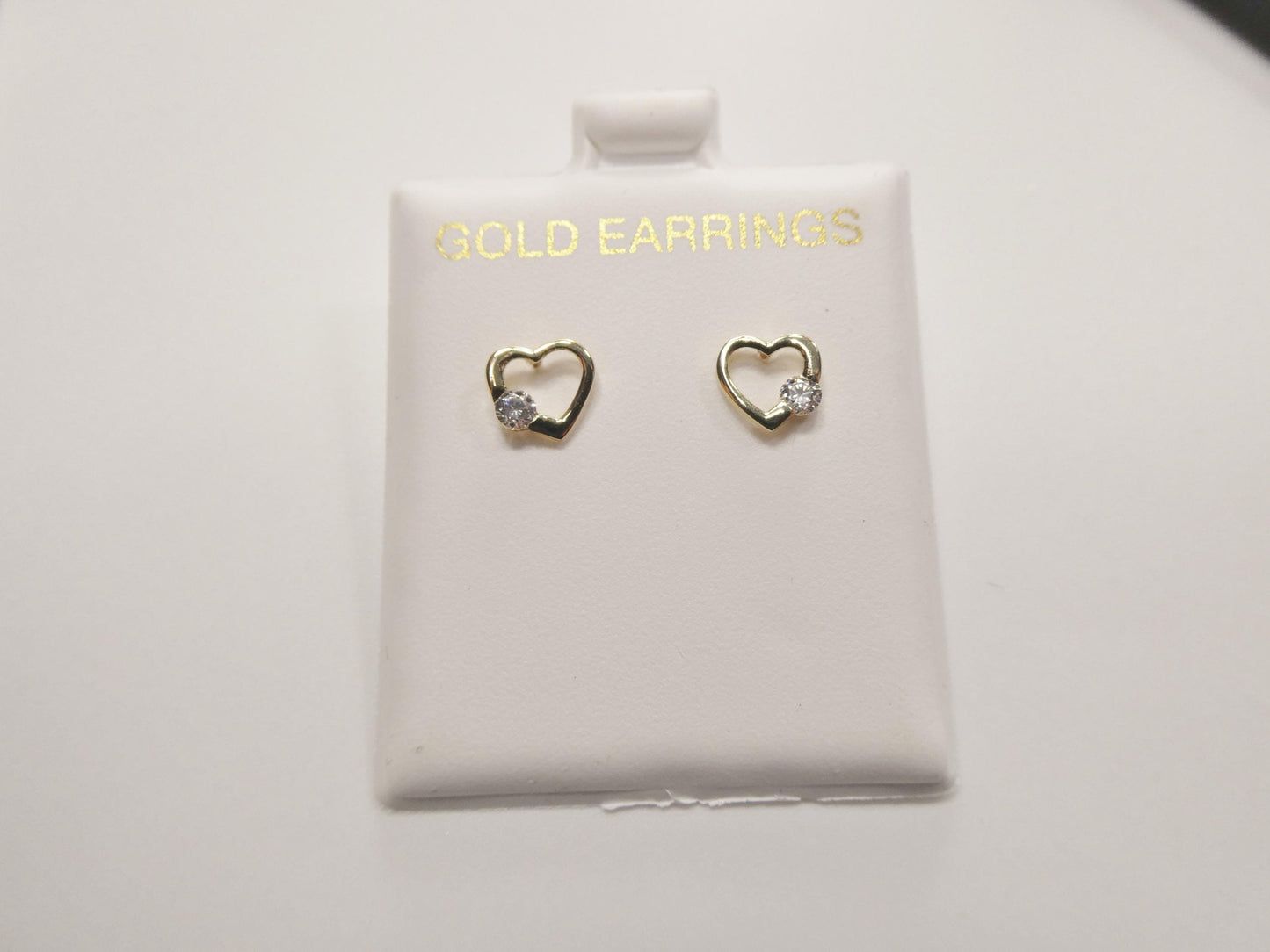 10k real solid gold heart push back earrings