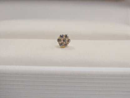 14k Real Solid Yellow Gold Flower Shape Nose Stud Ring