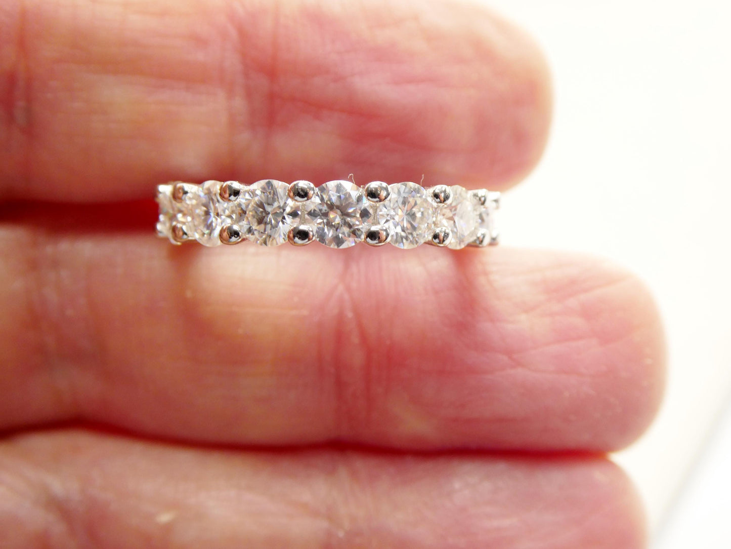real 925 sterling silver solitaire moissanite anniversary eternity ladies band