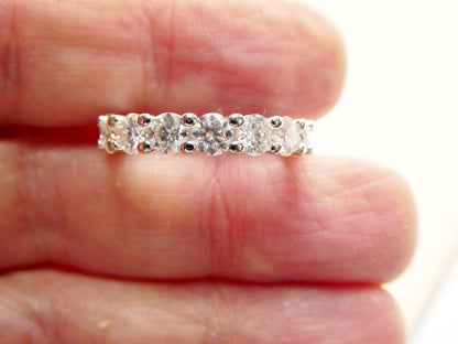 Real 925 Sterling Silver Solitaire Moissanite Anniversary Eternity Ladies Band