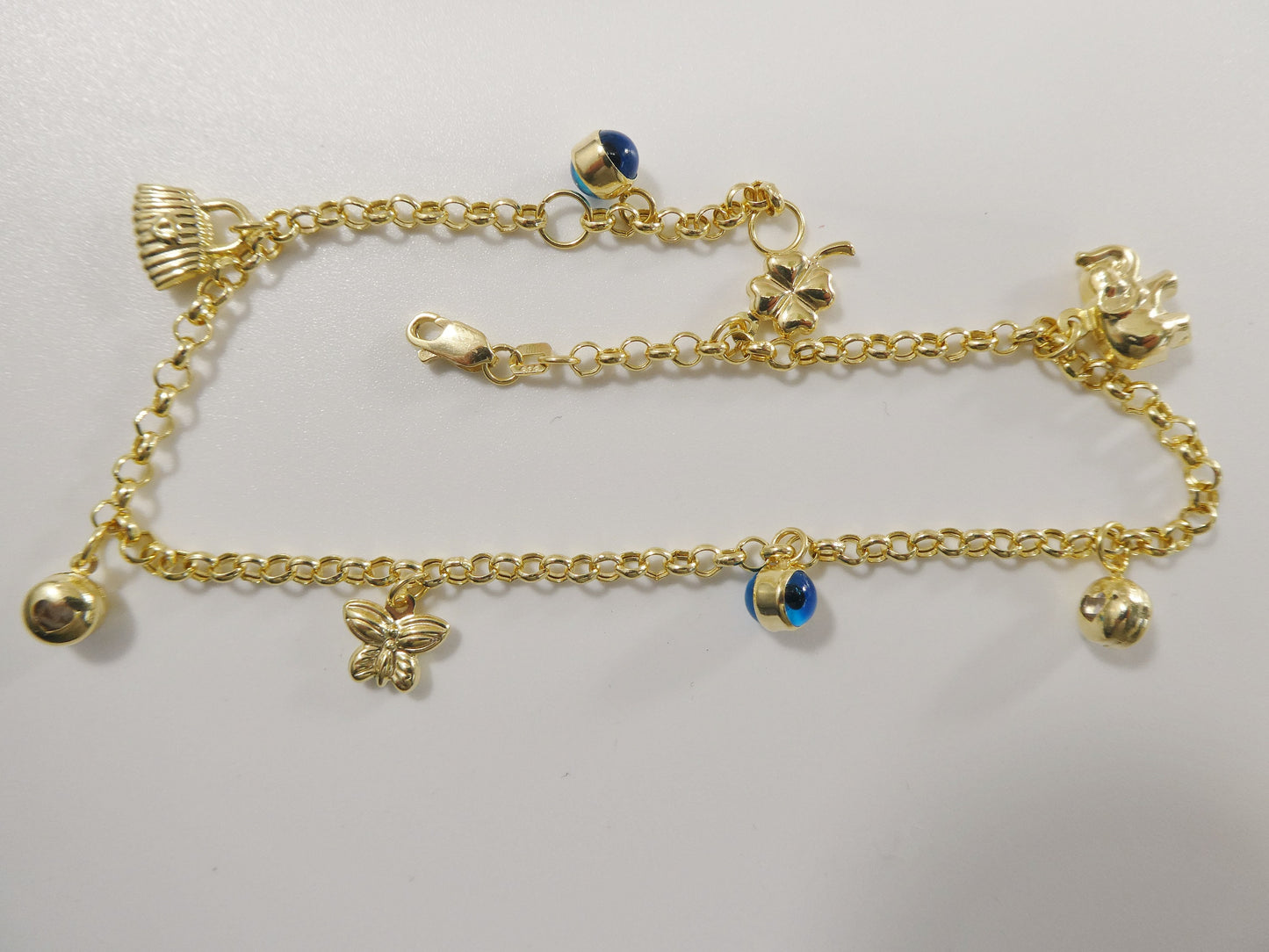 real 14k solid yellow gold 9 inch anklet bracelet