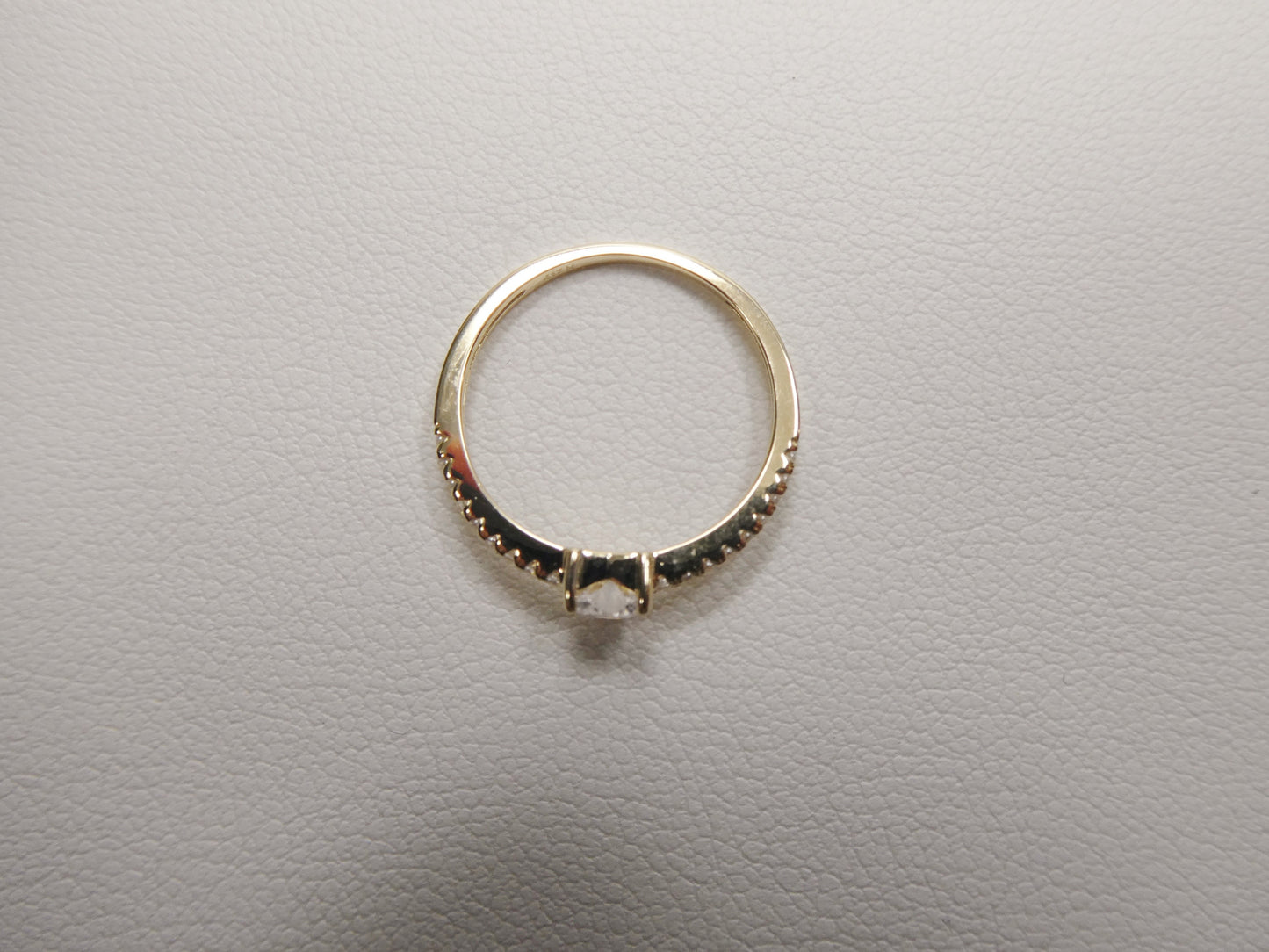 real 10k solid yellow gold women's heart stone ring