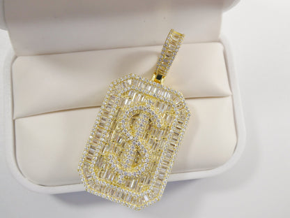Real 925 Sterling Silver Large Dollar/ money Sign Medallion Pendent